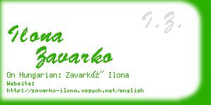 ilona zavarko business card